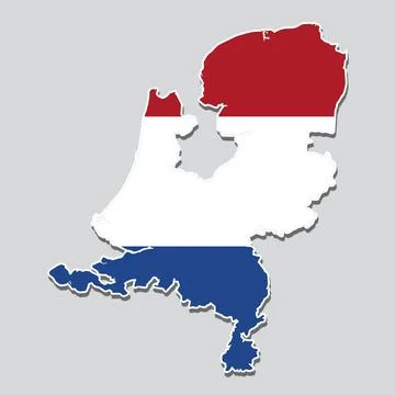 Flag of The Netherlands in the shape of the country's map Stock Illustration