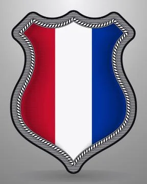 Flag of Netherlands. Vector Badge and Icon Stock Illustration