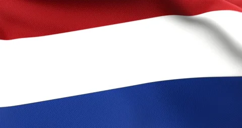 Flag of Netherlands Waving 3D Animation Close up, 4K UHD 60 FPS Stock Footage 165521614