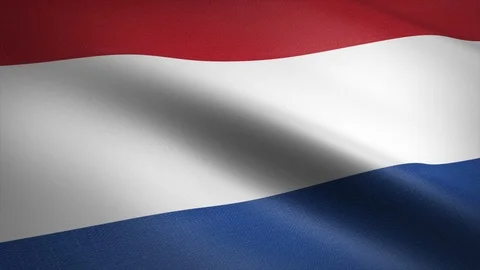 Flag of the Netherlands - waving flag with highly detailed fabric texture Stock-Footage 121715890
