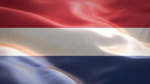 Flag of Netherlands waving in the wind. 3D Waving flag design. Stock Illustration