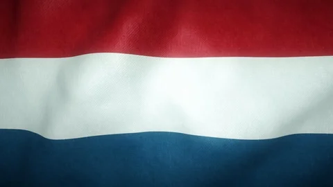Flag of the netherlands waving in the wind Stock-Footage 125830197