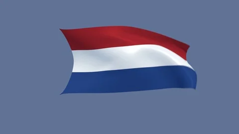 Flag of Netherlands waving in the wind, loopable and with alpha channel embedded Stock Footage