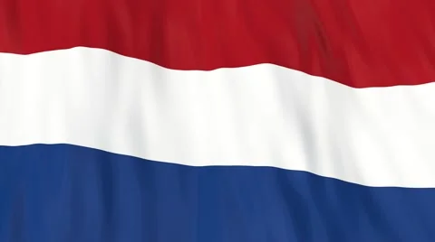 Flag of Netherlands waving in the wind. Seamless looping. 3d generated. Stock Footage 49089969