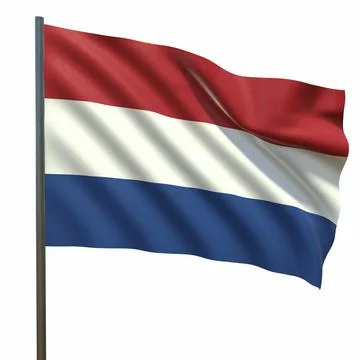 Flag of the netherlands on a white background 3d-rendering Illustrazione stock