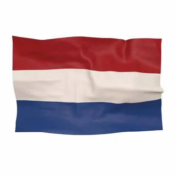 Flag of the Netherlands on a white background 3d-rendering 스톡 일러스트