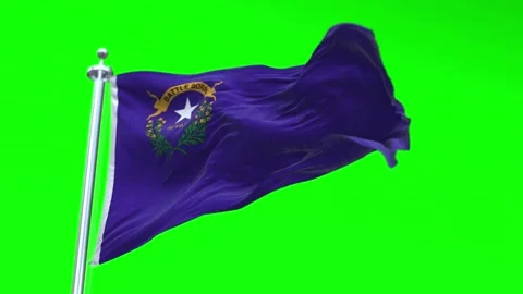 Flag of Nevada US State waving flag animation on a green screen Stock Footage 296869581