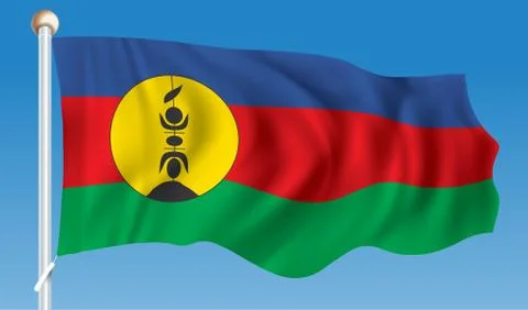 Flag of New Caledonia Illustrazione stock