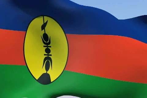 Flag of New Caledonia NTSC Stock Footage 14624928