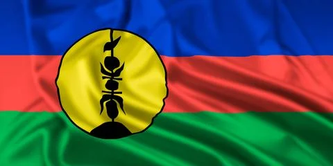 The Flag of New Caledonia Rippled Stock Illustration