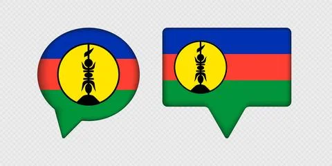 Flag of New Caledonia in speech bubble. Illustrazione stock