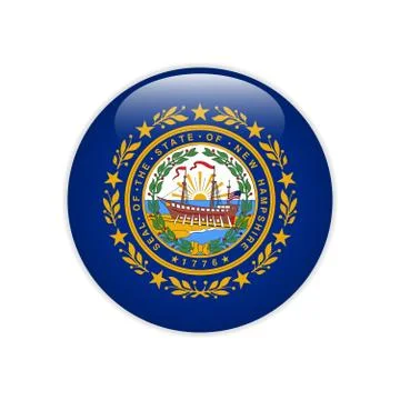 Flag New Hampshire button Stock Illustration