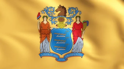 Flag of New Jersey Background Video Loop Видео 117906784