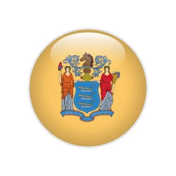 Flag New Jersey button Stock Illustration