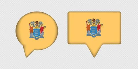Flag of New Jersey State in Speech Bubble. Stock-Illustration