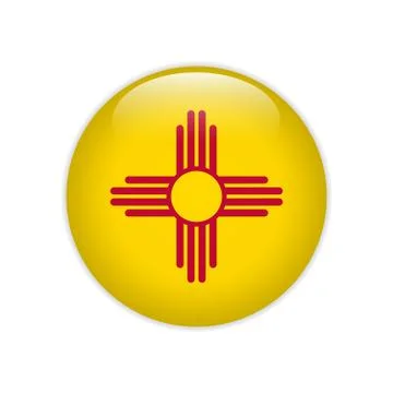 Flag New Mexico button Stock Illustration