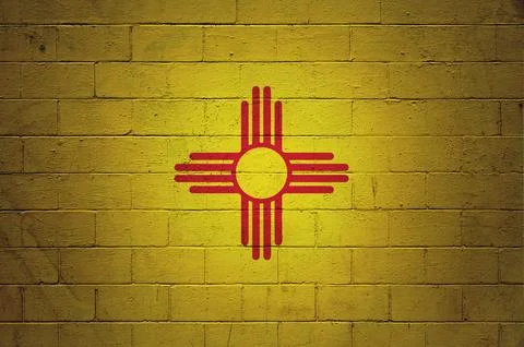 Flag of New Mexico painted on a wall Ilustración de archivo