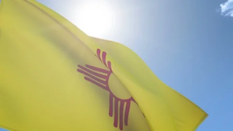 Flag of New Mexico Waving in the Wind Stock Footage 118422204