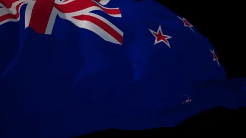 Flag NEW ZEALAND Alpha Loop 1080p Stock Footage 77669059
