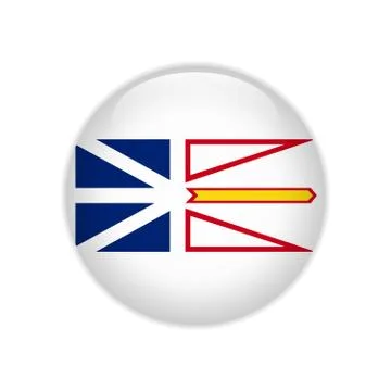 Flag Newfoundland and Labrador button Stock Illustration