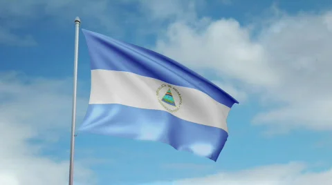 Flag of Nicaragua 스톡 동영상 445265