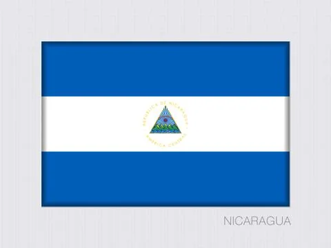 Flag of Nicaragua. Rectangular Official Flag. Aspect Ratio 2 to 3 스톡 일러스트
