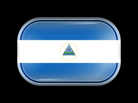 Flag of Nicaragua. Rectangular Shape with Rounded Corners Illustrazione stock