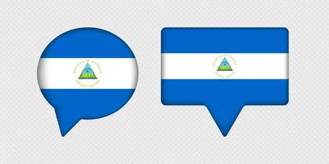 Flag of Nicaragua in speech bubble. Illustrazione stock