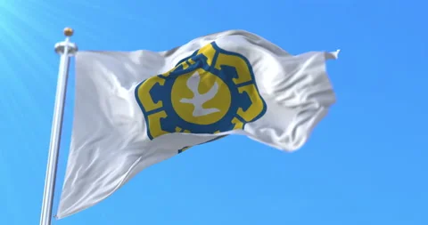 Flag of Nicosia, capital city of Cyprus.... | Stock Video | Pond5