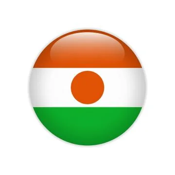 Flag Niger button Stock Illustration