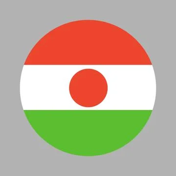 Flag of Niger. Flag round icon. Circle icon national Niger flag. Stock Illustration