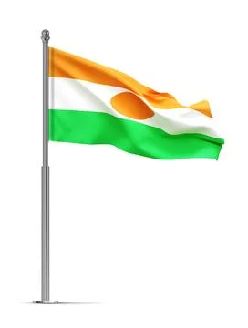 Flag of Niger isolated on white background Stock Illustration