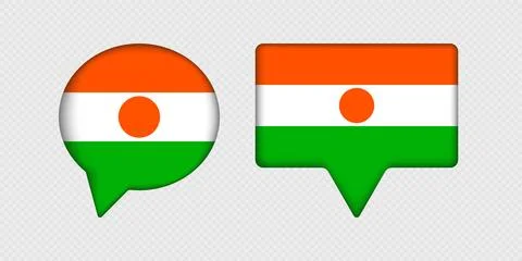 Flag of Niger in speech bubble. Stock Illustration