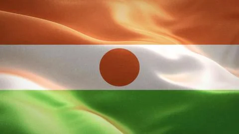 Flag of Niger waving in the wind. 3D Waving flag design. Stock Illustration