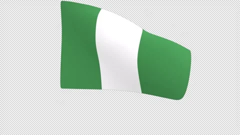 Flag of Nigeria – 3d render looped with alpha channel. Video stock 334791782