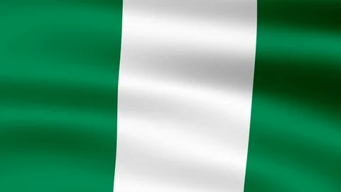 Flag of Nigeria, fluttering in the wind. 3D rendering. Looping video. Video stock 75614722