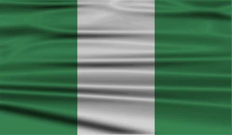 Flag of Nigeria with old texture. Vector Stock Illustration