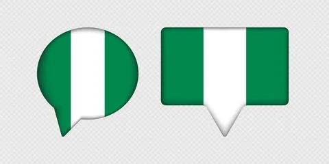 Flag of Nigeria in speech bubble. Illustrazione stock