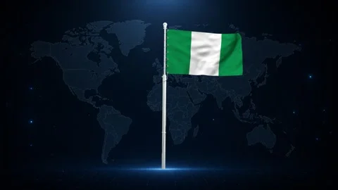Flag of Nigeria waving in the wind. Stock Footage 340414195