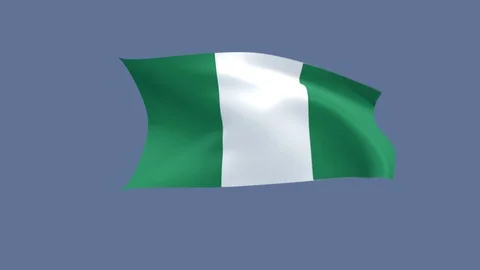 Flag of Nigeria waving in the wind, loopable and with alpha channel embedded Stock Footage 104986621
