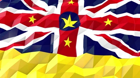 Flag of Niue 3D Wallpaper Illustration Stock Footage 66411253