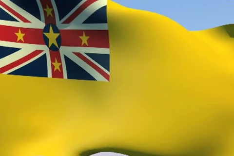 Flag of Niue NTSC Stock Footage 14643988