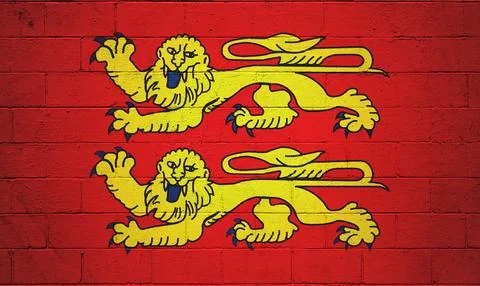 Flag of Normandy painted on a wall Foto stock