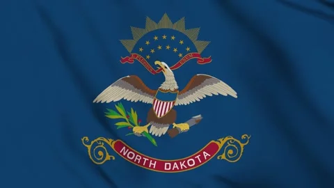Flag of North Dakota – 4K Seamless Loop of The States Proud Banner Stock Footage 309539708