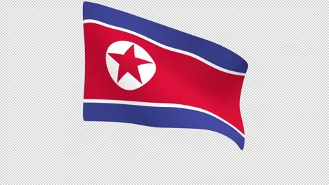 Flag of North Korea – 3d render looped with alpha channel. Stock Footage 334767802