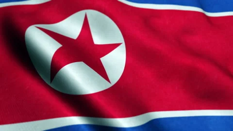 Flag of North Korea animation. Loop. Video stock 226813858
