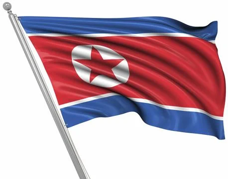 Flag of North Korea, This is a computer generated and 3d rendered image Illustrazione stock