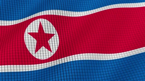 Flag of North Korea is developing waves. Looped. Full HD 1080. 스톡 동영상 55158415