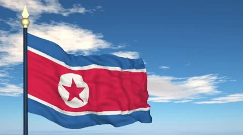 Flag Of North Korea Stock Footage 10687462