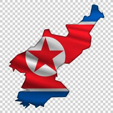 Flag North Korea in the form of a map Stock Illustration